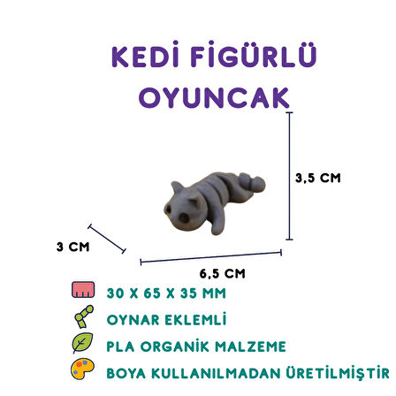 Kedi Figür - 3D Sevimli Evcil Hayvan Oyuncak
