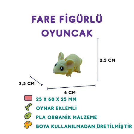 Farecik Figür - 3D Sevimli Mini Hayvan Oyuncak