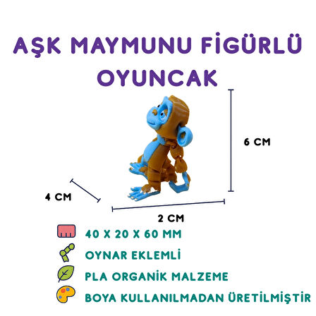 Aşk Maymunu Mavi - 3D Romantik Figür Oyuncak