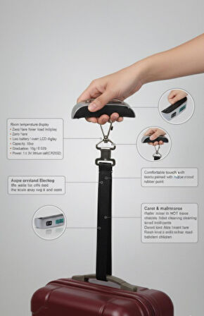 PLT POWER 50 kg Elektronik Valiz Terazisi - Dijital LCD Ekranlı