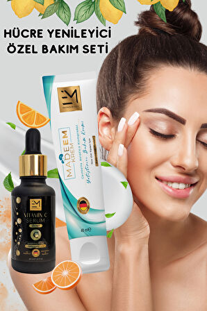 Kadın Madeem Krem / Vitamin C Serum Profesyonel Günlük Kullanım 30 Ml - 40 ml