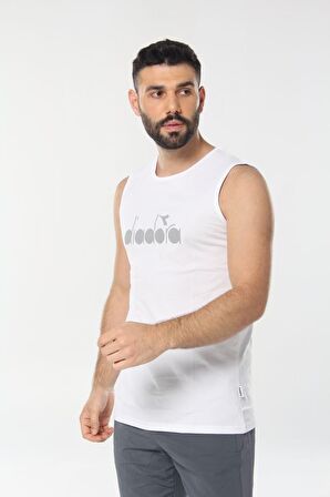Diadora Therm Erkek Beyaz Kolsuz T-shirt - 1ATL01-BEYAZ