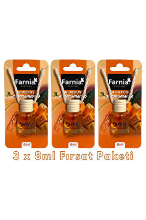 Farnia Yüksek Esanslı Askılı Araç Kokusu EDP Parfüm Mango Kavun 8 Ml 3 Adet Avantaj Paketi