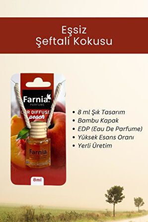 Farnia Yüksek Esanslı Askılı Araç Kokusu EDP Parfüm Şeftali 8 Ml