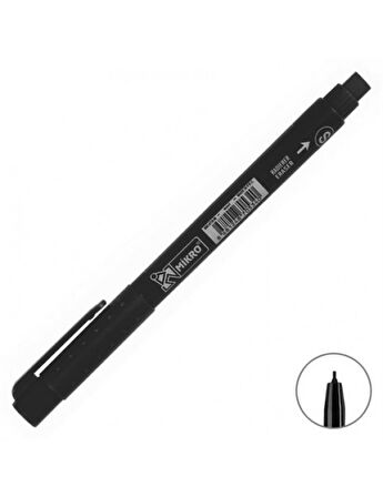 Mikro Asetat Kalemi S Siyah - 3 adet