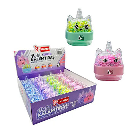 Pastel Kalemtıraş Köpük Boncuklu Unicorn Mk-4030 - 2 Adet