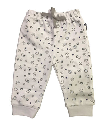 Mini Damla Pantolon Penye Beyaz