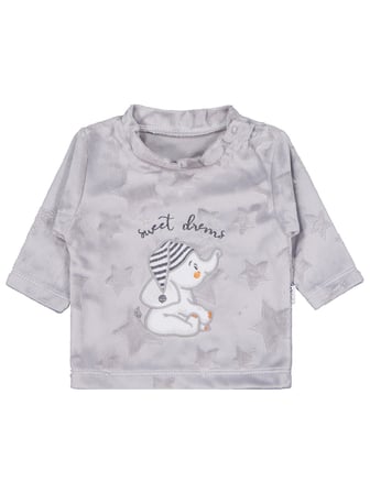Minidamla Filli Nakış Patikli 2Li 1-6 Ay Pijama Takımı - Gri 6-9 Ay