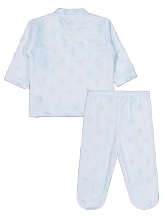 Albimini Tavşanlı Ayı Patikli 2Li Pijama Takım 1-6 Ay Pijama Takımı - Mavi