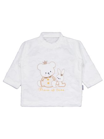 Albimini Kız Ayı Tavşan Nakış Patikli 2Li Pijama Takım 1-6 Ay - Ekru