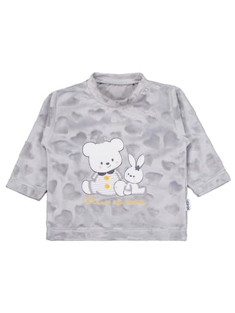 Albimini Kız Ayı Tavşan Nakış Patikli 2Li Pijama Takım 1-6 Ay - Gri