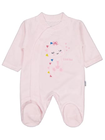 Minidamla Zürafa Nakış Çıtçıtlı 1-6 Ay Tulum - Pembe