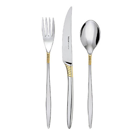 Hisar Mamba 84 Parça 12 Kişilik Çatal Kaşık Bıçak Takımı Gold