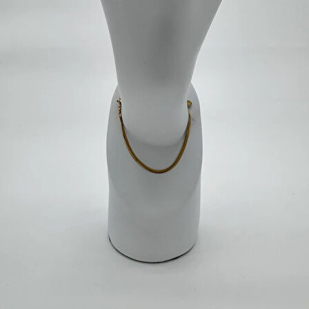 Çelik Gold İtalyan Zincir Unisex Bileklik  - Gold