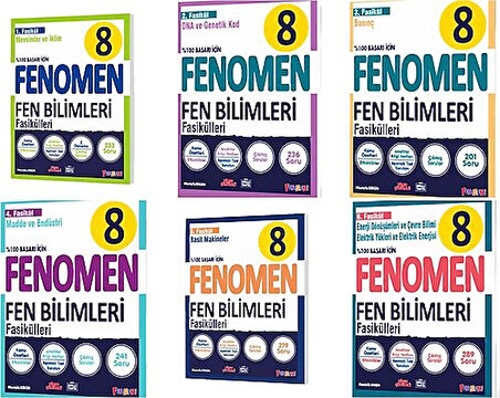 Fenomen Okul Yayınları LGS 8. Sınıf Fen Bilimleri Fasikül Seti (1-2-3-4-5-6. Sayılar)