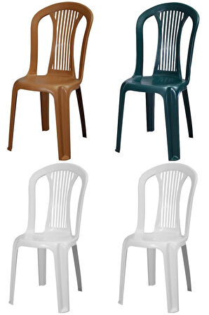 Ida Kolsuz Sandalye - Plastik Bahçe Balkon Sandalyesi (4 ADET)