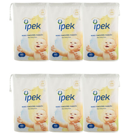 IPEK Maxi Bebek Temizleme Pamuğu 60'lı 6 Paket