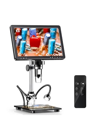 DM12 HDMI Dijital Mikroskop 2000X Büyütme 20MP 10 LED Işık Şarjlı 10.1'' Ekran Uzaktan Kuman