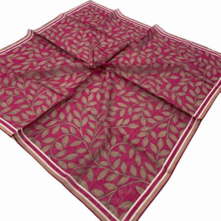 Silk Home Pembe Yaprak Desenli Soft Eşarp 27162