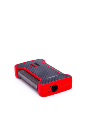 Tek Torch Pürmüz Karbon Desenli Kırmızı Puro Çakmağı - TR7266