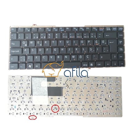 Sony Vaio VGN-FW Serisi Notebook Klavye, Siyah - TR Çerçevesiz