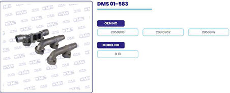 Volvo Truck Egzoz Manıfoldu Takım  Volvo Truck D13 - Demosan 01-583
