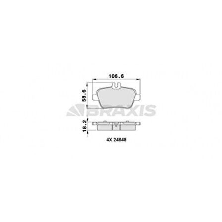Mercedes Fren Balatası Arka X156 13> W176 12>18 W246 11>18 C117 13>19 R172 11> - Braxıs Aa0235