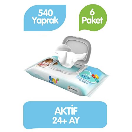 Uni Baby Islak Havlu Kapaklı 90'lı 6 Paket 540 Yaprak