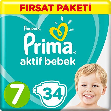 Prima Aktif Bebe 7 Numara XX Large 34'lü Bel Bantlı Bez