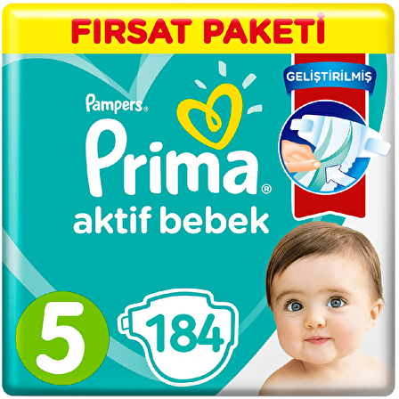 Prima Aktif Bebe 5 Numara Junior 4x46'lı Bel Bantlı Bez