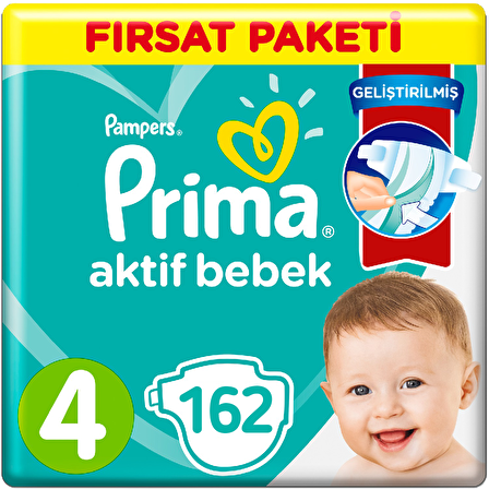 Prima Aktif Bebe 4 Numara Maxi 3x54'lü Bel Bantlı Bez