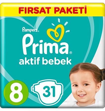 Prima Aktif Bebe 8 Numara XX Large 31'li Bel Bantlı Bez