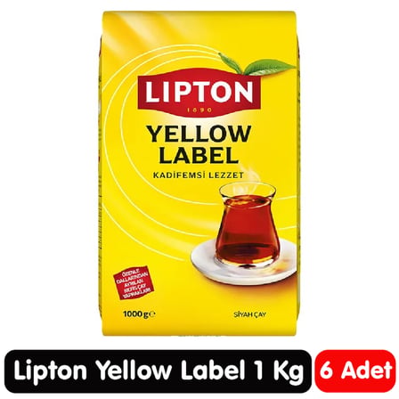 Lipton Yellow Label Siyah Çay 1 Kg 6 Paket
