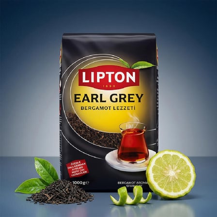 Lipton Earl Grey Bergamot Aromalı Siyah Çay 1 Kg 4 Paket