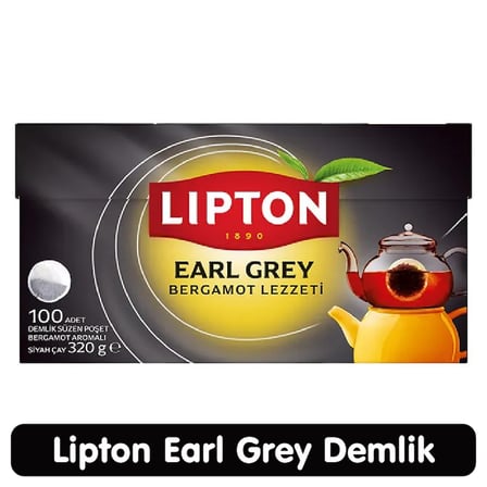Lipton Earl Grey Bergamot Aromalı Demlik Poşet Çay 100 Adet