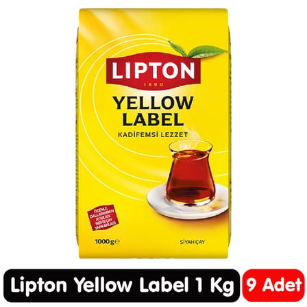 Lipton Yellow Label Siyah Çay 1 Kg 9 Paket