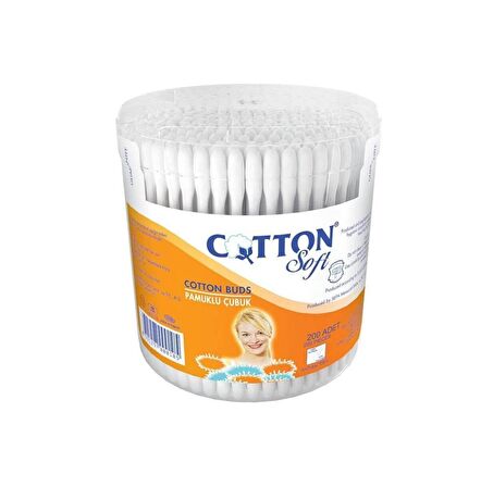 Cotton Soft Kulak Çubuğu Yuvarlak 200'lü