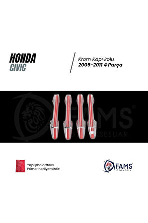 HondaCivic Krom Kapı Kolu 4 Kapı 2005-2011 P. Çelik
