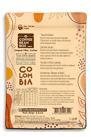 CoffeeBeanBox Colombia Filtre Kahve 80 gr