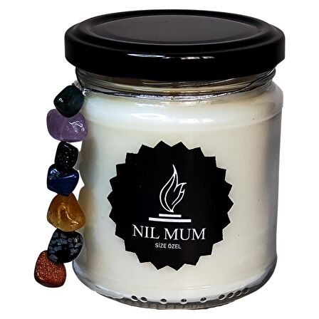 Nil Mum 7 Çakra Taşlı Meditasyon Mumu 300 gr.