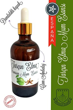 Premium Mum & Buhurdanlık Esansı Elma Tarçın 100 ml