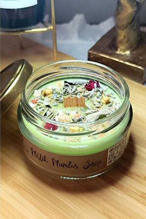 Dolunay Ritüeli Vanilya Kokulu Çağla yeşili Soya Mum 300 gr