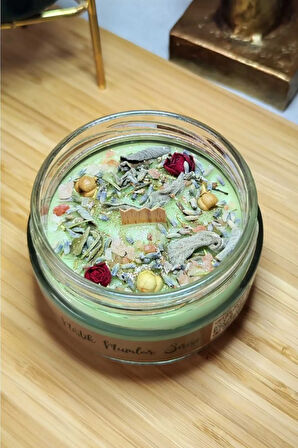 Dolunay Ritüeli Vanilya Kokulu Çağla yeşili Soya Mum 300 gr