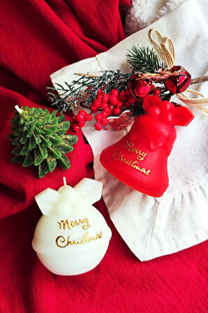 Yeni Yıl Noel Mum Yılbaşı Soya Mum | 3 Parça Süper Christmas Set |