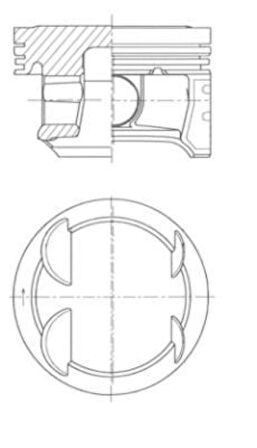 Opel Motor Piston+segman Komple (std) Corsa D – Aveo T300 – A12xer - Kolben 41006600