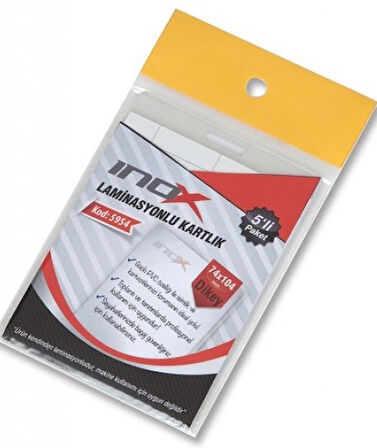 İnox Laminasyonlu Kartlık Dikey 74X104Mm 5Li Yapışkanlı - 3 adet