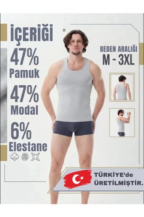 6'lı GRİ MODAL ATLET - ULTRA RAHAT, AVANTAJLI KUTU