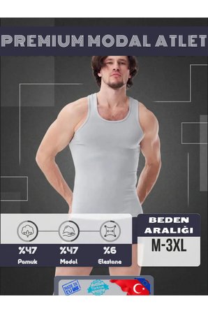6'lı GRİ MODAL ATLET - ULTRA RAHAT, AVANTAJLI KUTU