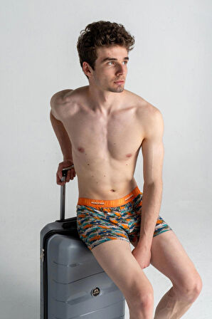 3'lü Erkek Çok Renkli Pamuklu Likralı Boxer (SİYAH ANTRASİT SHARK)