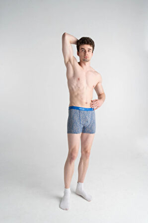 3'lü Erkek Çok Renkli Pamuklu Likralı Boxer (SİYAH BORDO SEDEF)